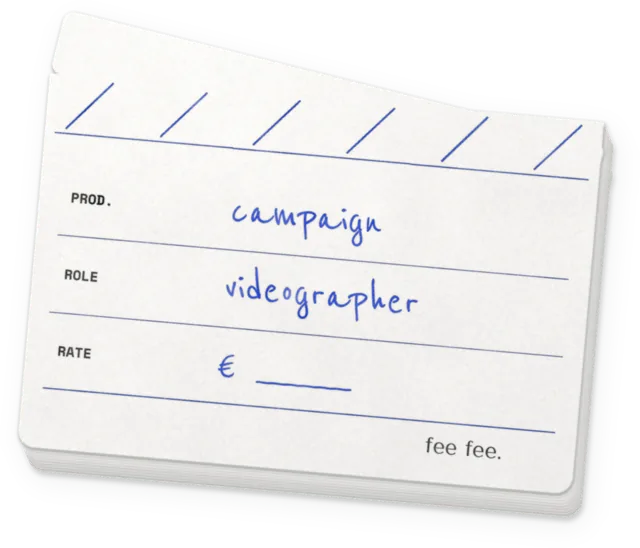Clapperboard note: videographer