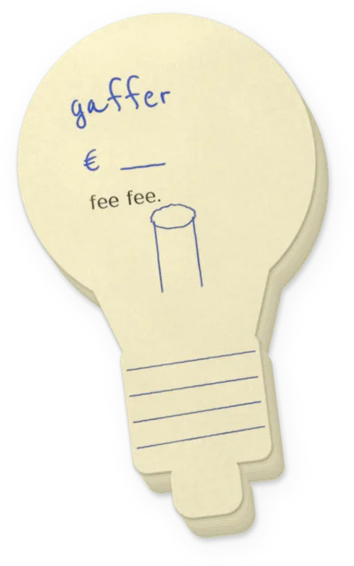 Lightbulb note: gaffer