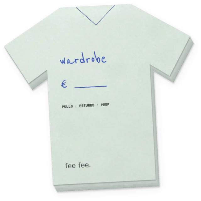 Shirt note: wardrobe